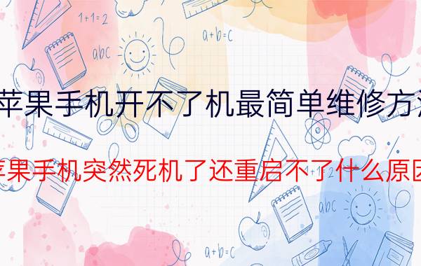 苹果手机开不了机最简单维修方法 苹果手机突然死机了还重启不了什么原因？